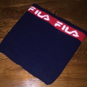 Vintage Knit Fila Neck Warmer Scarf Navy Red